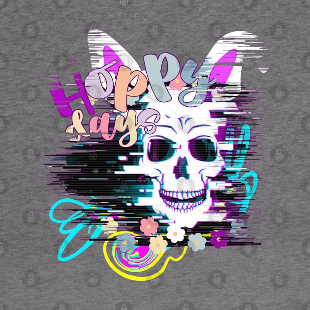 Glitch Vaporwave Aesthetic Pastel Goth Skull Glitch Art by alcoshirts